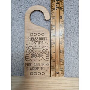 Gamer Door Hanger Please Don't Disturb Food & Drink Accepted Laser Cut Wood